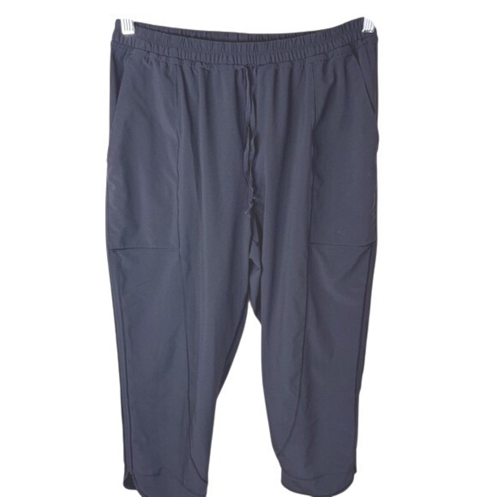 Lululemon Final Play Cropped‎ Stretch Black Activewear Pants Size 8 Flaw Pics